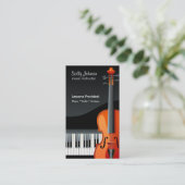Professional Piano and Violin Music Instructor Business Card (Standing Front)