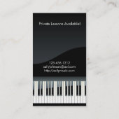 Professional Piano and Violin Music Instructor Business Card (Back)