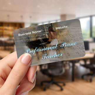 Professional Piano Teacher Clear Business Cards