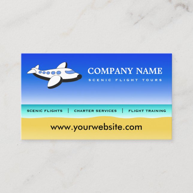 Professional Pilot Scenic Flights Business Cards (Front)
