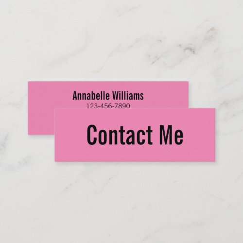 Professional Pink and Black Contact Card