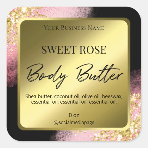 Professional Pink And Gold On Body Butter Labels