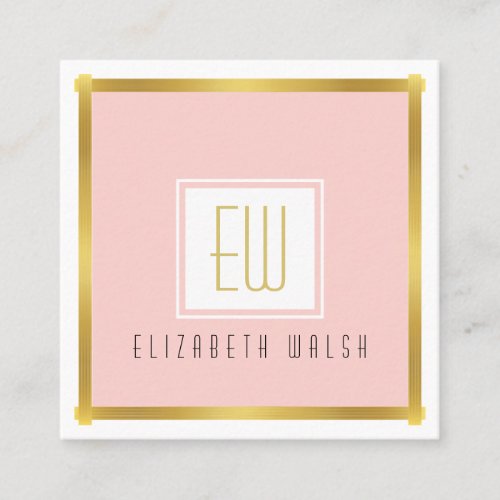 Professional Pink Blush and Gold Card Design