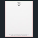 Professional Pink Border Business Logo Letterhead<br><div class="desc">A classy business logo design with your business details and a pink border. Perfect for small and large corporate businesses. Professional and clean design.</div>