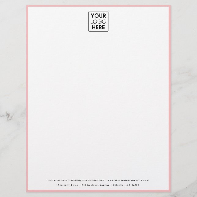 Professional Pink Border Business Logo Letterhead (Front)