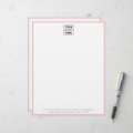 Professional Pink Border Business Logo Letterhead | Zazzle