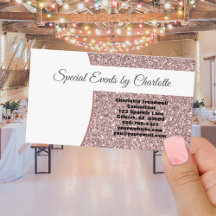 Professional Pink Faux Glitter FRONT Blank Back 