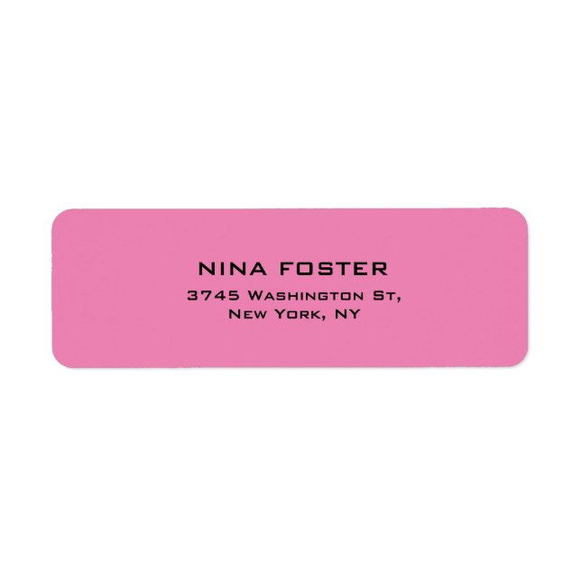 Professional Pink Feminine Simple Plain Elegant Label (Front)