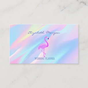 Professional Pink Flamingo,Holographic Abstract Business Card