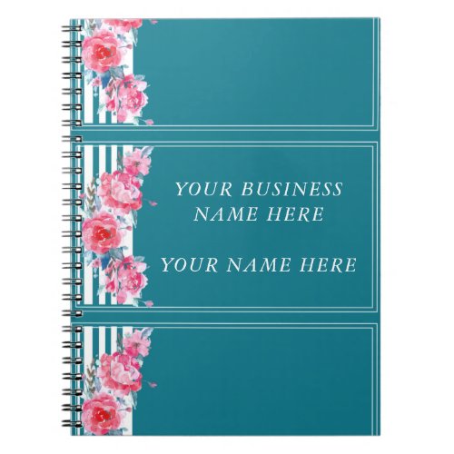 Professional Pink Floral Watercolor  Notebook