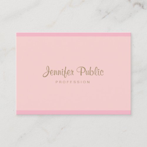 Professional Pink Gold Hand Script Modern Elegant Business Card