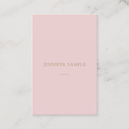 Professional Pink Gold Text Modern Clean Plain Business Card