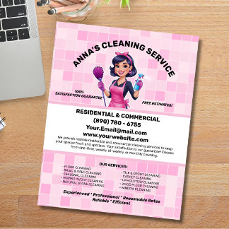 Professional Pink Maid Cleaning Service Flyer
