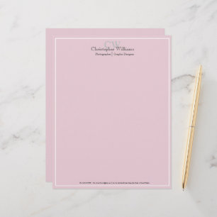 Professional Pink Minimalist Letterhead