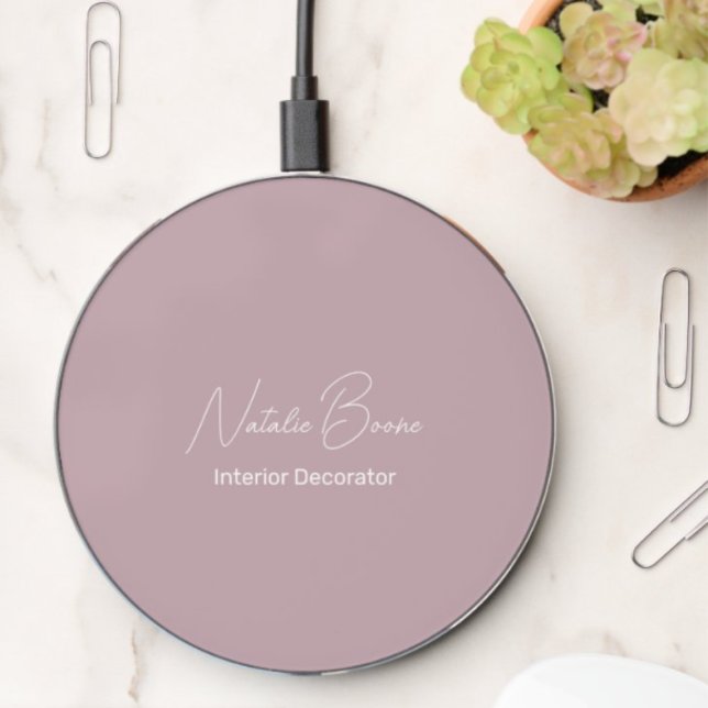 Professional Pink Monogram Interior Decorator Wireless Charger (Creator Uploaded)