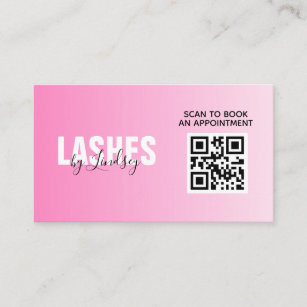 Professional Pink QR Code Scan to Book Business Card