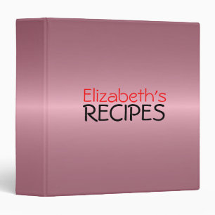 Professional Pink Recipes Binder
