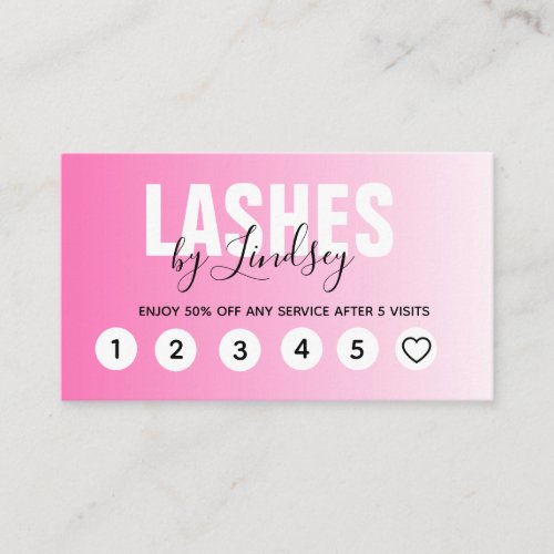 Professional Pink Script Loyalty Cards