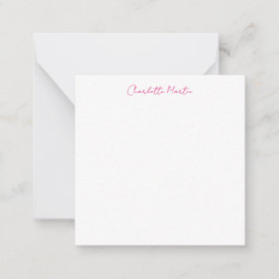 Professional Pink White Manager Consultant Chief Note Card