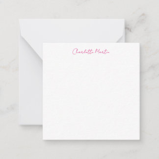 Professional Pink White Manager Consultant Chief Note Card