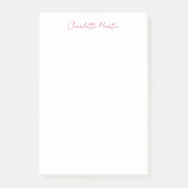 Professional Pink White Manager Consultant Chief Post-it Notes (Front)