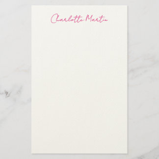 Professional Pink White Manager Consultant Chief Stationery