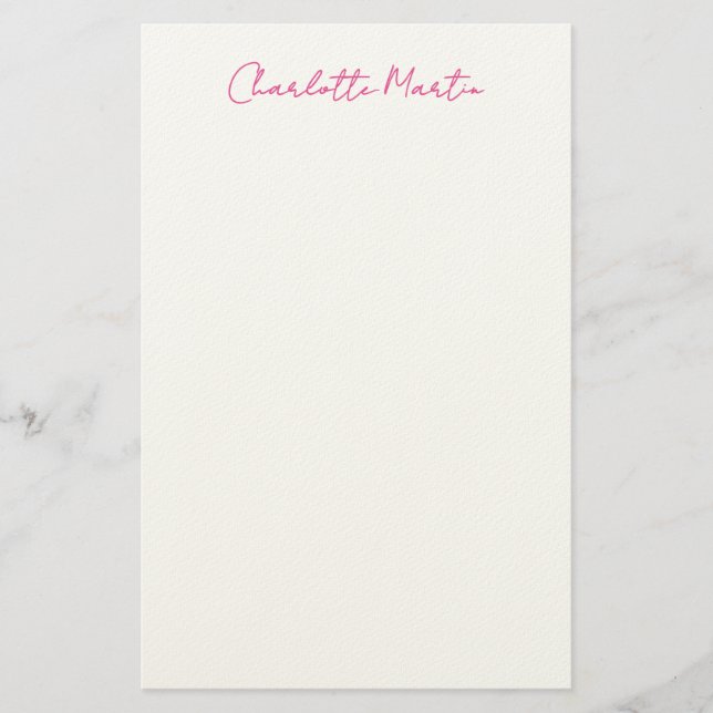 Professional Pink White Manager Consultant Chief Stationery (Front)