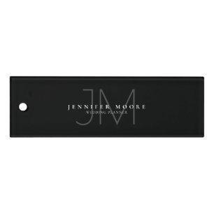 Professional Plain Black and White Monogram Ruler