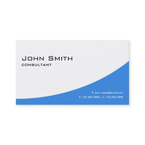 Professional Plain Blue Elegant Modern Computer Business Card