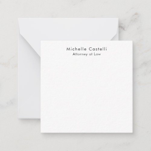 Professional Plain Classical Black White Name Note Card