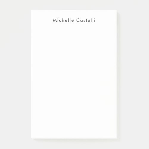 Professional Plain Classical Black White Name Post-it Notes