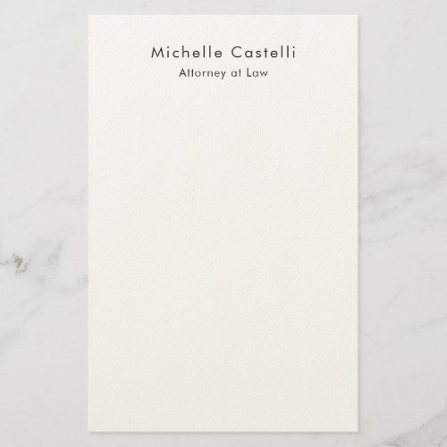Professional Plain Classical Black White Name Stationery