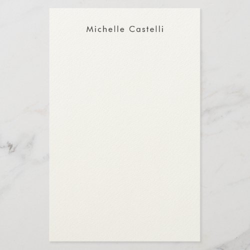 Professional Plain Classical Black White Name Stationery