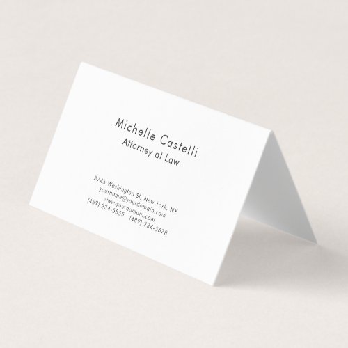 Professional Plain Classical Simple Black & White Business Card