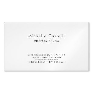 Professional Plain Classical Simple Black & White Business Card Magnet