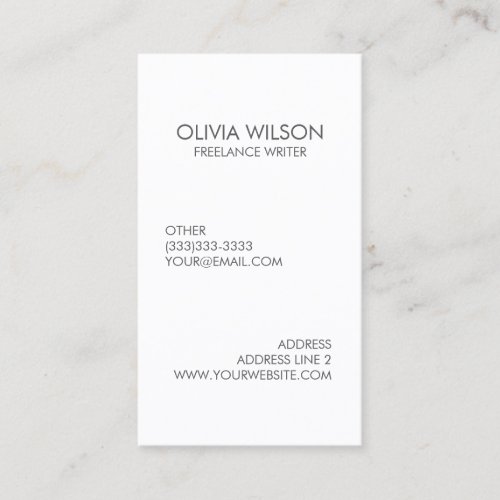 Professional Plain Clean Grey and White Business Card