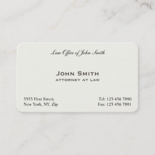 Professional Plain Elegant Attorney Law Office Business Card