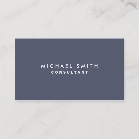 Professional Plain Elegant Interior Decorator Blue Business Card