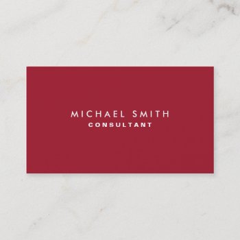 Professional Plain Elegant Interior Decorator Red Business Card by BusinessCardsProShop at Zazzle