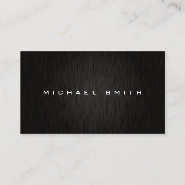 Professional Plain Elegant Modern Black Simple Business Card (Front)