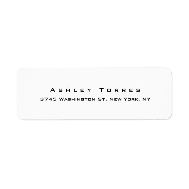 Professional Plain Elegant Modern Black & White Label (Front)