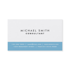 Professional Plain Elegant Modern Blue and White Business Card