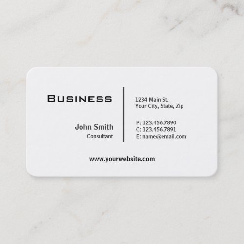 Professional Plain Elegant Modern Rounded Corners Business Card