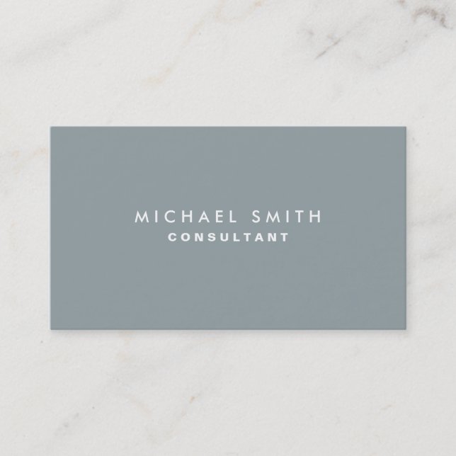Professional Plain Elegant Modern Simple Gray Business Card (Front)