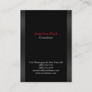 Professional Plain Gray Black Background Unique Business Card