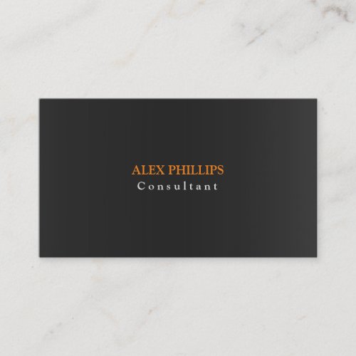 Professional Plain Gray Orange Background Original Business Card