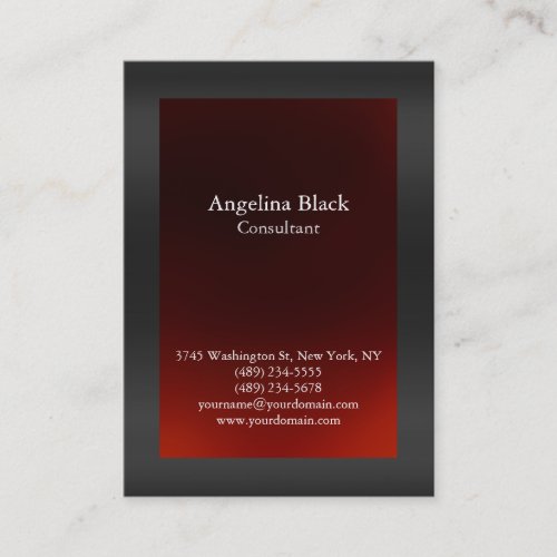Professional Plain Gray Red Background Unique Business Card