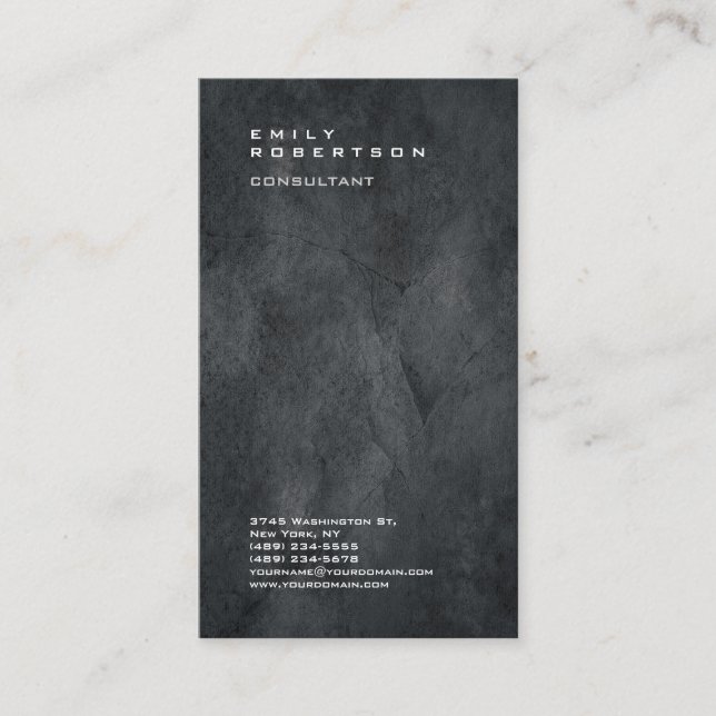 Professional Plain Gray Trendy Modern Minimalist Business Card (Front)