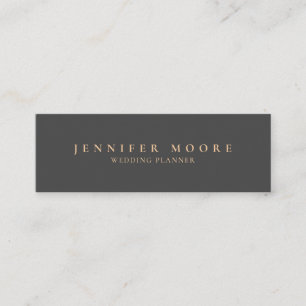 Professional Plain Grey and Gold Mini Business Card