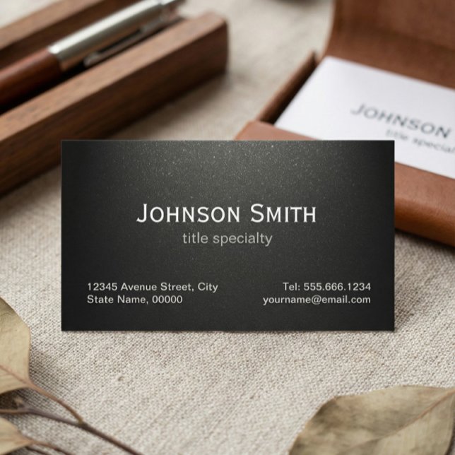 Professional Plain Matte Black - Simple Stylish Business Card (Creator Uploaded)